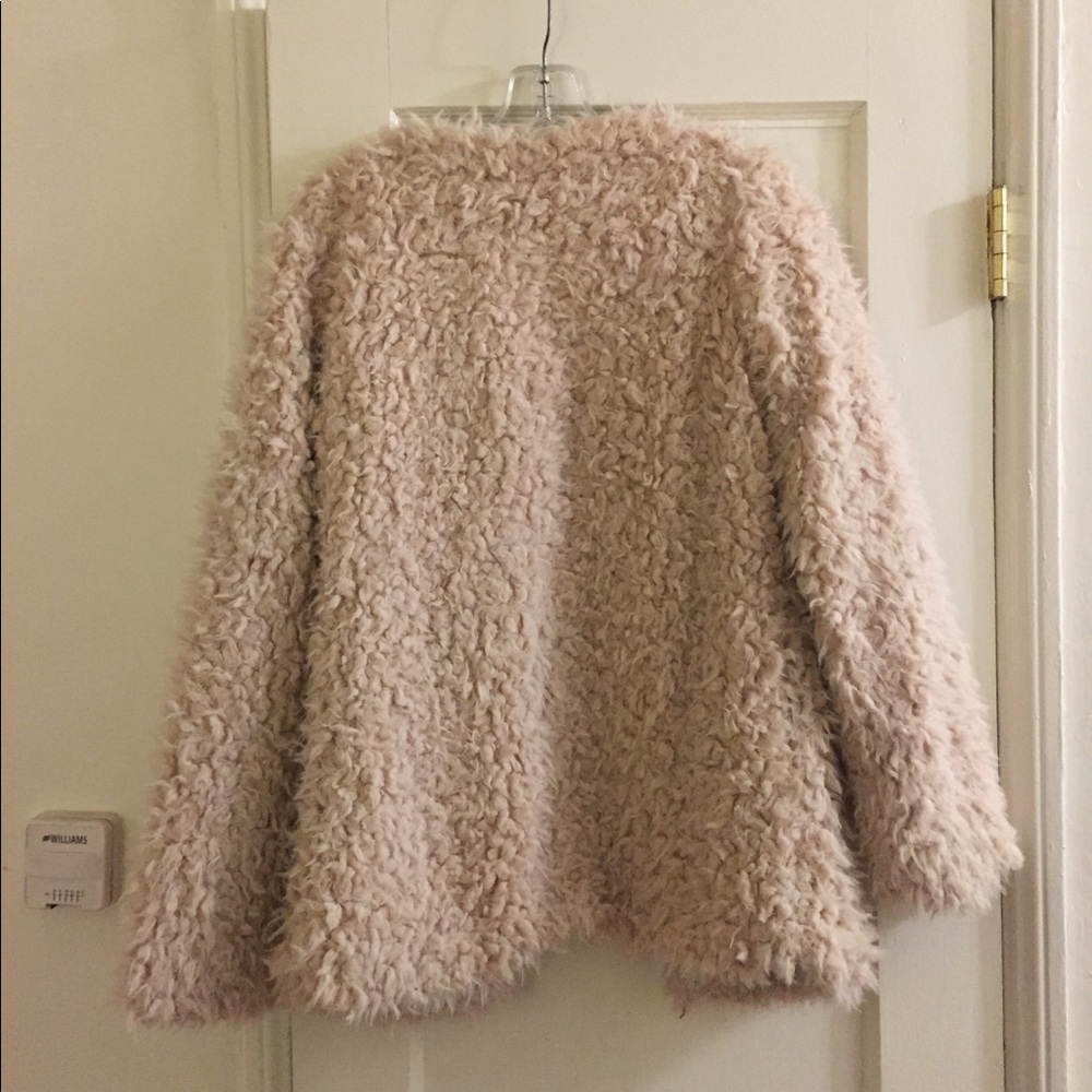 Cream Faux Fur Shag Jacket Size Small